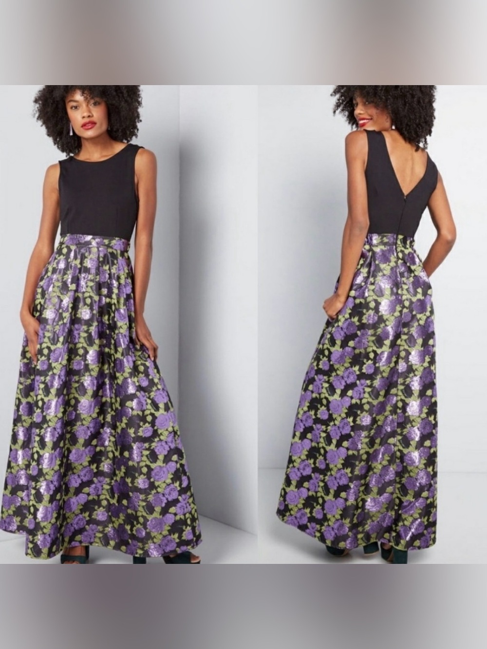 ModCloth Elegant Black Bodice Maxi Dress